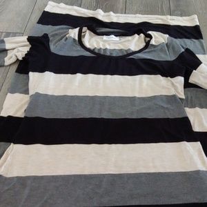 Calvin Klein striped maxi dress.